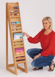 Bamboo Freestanding Literature Dispenser